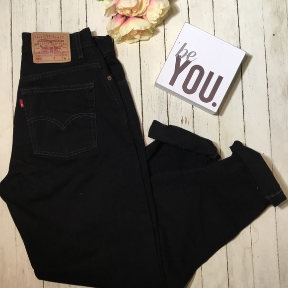 Vintage Levi’s 550 high waisted mom jeans dark blk - Picture 3 of 7